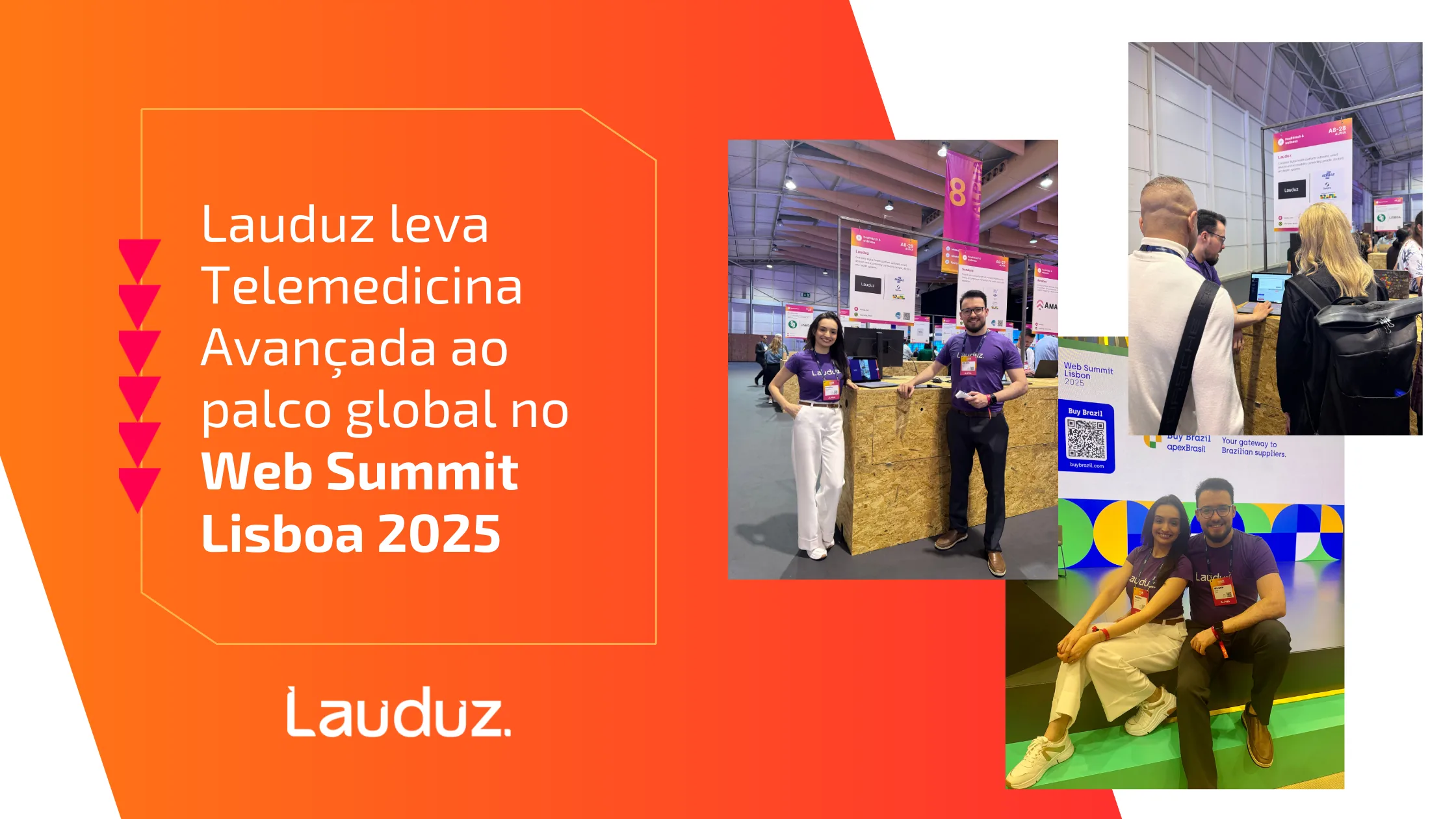 Equipe da Lauduz no Web Summit Lisboa 2025 apresentando o Telekit®